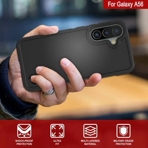 Punkcase Galaxy A56 Case, [Serie Spartan 2.0] Carrera de servicio pesado resistente [negro]