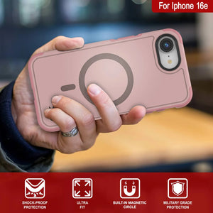 Punkcase iPhone 16E Case, [Serie Spartan 2.0] Carrera de servicio pesado resistente con protector de pantalla incorporado [rosa]