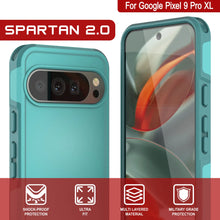 Cargar imagen en el visor de la galería, Punkcase Google Pixel 9 Pro XL Case, [Serie Spartan 2.0] Cubierta de servicio pesado resistente con protector de pantalla incorporado [azul]
