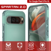 Cargar imagen en el visor de la galería, Punkcase Google Pixel 9 Pro XL Case, [Serie Spartan 2.0] Cubierta de servicio pesado resistente con protector de pantalla incorporado [verde azulado]
