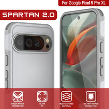 Cargar imagen en el visor de la galería, Punkcase Google Pixel 9 Pro XL Case, [Serie Spartan 2.0] Cubierta de servicio pesado resistente con protector de pantalla incorporado [blanco]

