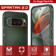Cargar imagen en el visor de la galería, Punkcase Google Pixel 9 Pro Case, [Serie Spartan 2.0] Carrera de servicio pesado resistente con protector de pantalla incorporado [verde oscuro]
