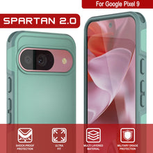 Cargar imagen en el visor de la galería, Punkcase Google Pixel 9 Caso, [Serie Spartan 2.0] Cubierta de servicio pesado resistente con protector de pantalla incorporado [verde azulado]
