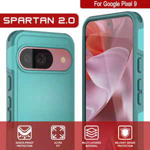 Punkcase Google Pixel 9 Case, [Serie Spartan 2.0] Cubierta de servicio pesado resistente con protector de pantalla incorporado [azul]