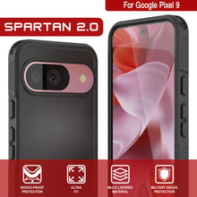 Cargar imagen en el visor de la galería, Punkcase Google Pixel 9 Case, [Serie Spartan 2.0] Cubierta de servicio pesado resistente con protector de pantalla incorporado [negro]
