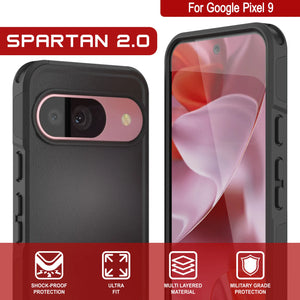 Punkcase Google Pixel 9 Case, [Serie Spartan 2.0] Cubierta de servicio pesado resistente con protector de pantalla incorporado [negro]