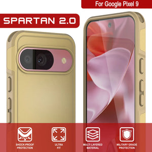 Punkcase Google Pixel 9 Case, [Serie Spartan 2.0] Cubierta de servicio pesado resistente transparente con protector de pantalla incorporado [amarillo]