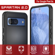 Load image into Gallery viewer, Funda PunkCase para Google Pixel 9, [Serie Spartan 2.0], transparente, resistente y duradera, con protector de pantalla incorporado [negro]
