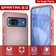 Load image into Gallery viewer, Funda PunkCase para Google Pixel 9, [Serie Spartan 2.0], transparente, resistente y duradera, con protector de pantalla incorporado [rosa]
