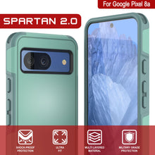 Load image into Gallery viewer, Funda PunkCase para Google Pixel 9 Pro XL, [Serie Spartan 2.0], transparente, resistente y duradera, con protector de pantalla incorporado [verde azulado]
