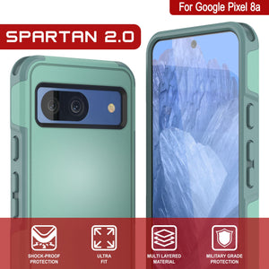 Funda PunkCase para Google Pixel 9 Pro XL, [Serie Spartan 2.0], transparente, resistente y duradera, con protector de pantalla incorporado [verde azulado]