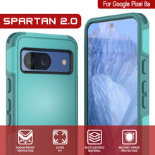 Load image into Gallery viewer, Funda PunkCase para Google Pixel 9, [Serie Spartan 2.0], transparente, resistente y duradera, con protector de pantalla incorporado [azul]
