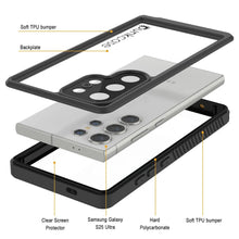 Cargar imagen en el visor de la galería, Galaxy S25 Case ultra agua Punkcase Studstar transparente de 6.6 pies IP68 IP68 Choque/prueba de nieve
