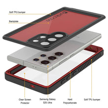 Cargar imagen en el visor de la galería, Galaxy S25 Ultra Water Water Water Punkcase Studstar Red Thin 6.6 pies IP68 IP68 Prueba de choque/nieve
