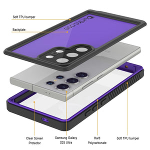 Galaxy S25 Ultra Water Water Water Punkcase Studstar Purple Fin 6.6 pies IP68 IP68 Probas de choque/nieve