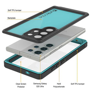 Galaxy S25 Ultra Water Water Water Punkcase Studstar Teal Thin 6.6 pies IP68 IP68 Probas de choque/nieve