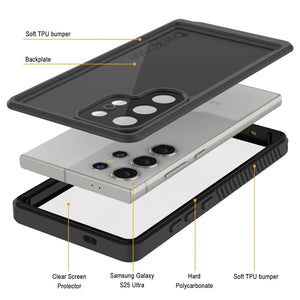 Galaxy S25 Ultra Water Water Water Punkcase Studstar Black Thin 6.6 pies IP68 IP68 Choque/prueba de nieve