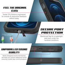 Cargar imagen en el visor de la galería, FEEL THE ORIGINAL CLICK Tactile TPU Buttons engineered for smooth &amp; responsive feedback without delay SECURE PORT PROTECTION Reinforced flap for a watertight seal even under the harshest conditions Oversize charger cable may not be fit UNPARALLED SOUND QUALITY Newly designed sound membranes will keep your phone waterproof whilst ensuring crystal clear communications (Color in image: Purple)
