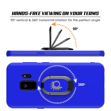 Cargar imagen en el visor de la galería, Galaxy S9 Case, Punkcase Magnetix Protective TPU Cover W/ Kickstand, Ring Grip Holder &amp; Metal Plate for Magnetic Car Phone Mount PLUS PunkShield Screen Protector for Samsung S9 Edge [Blue] 
