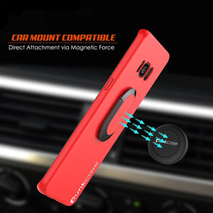 Galaxy S8 Case, Punkcase Magnetix Protective TPU Cover W/ Kickstand, Screen Protector [Red] (Color in image: black)