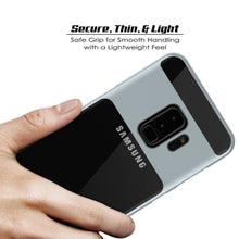 Cargar imagen en el visor de la galería, Galaxy S9+ Plus Case, PUNKcase [LUCID 3.0 Series] [Slim Fit] [Clear Back] Armor Cover w/ Integrated Kickstand, Anti-Shock System &amp; PUNKSHIELD Screen Protector for Samsung Galaxy S9+ Plus [Silver] (Color in image: Teal)
