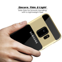 Cargar imagen en el visor de la galería, Galaxy S9 Case, PUNKcase [LUCID 3.0 Series] [Slim Fit] [Clear Back] Armor Cover w/ Integrated Kickstand, Anti-Shock System &amp; PUNKSHIELD Screen Protector for Samsung Galaxy S9 [Gold] (Color in image: Teal)

