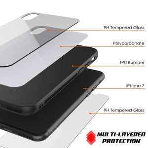 iPhone 8 Case, Punkcase GlassShield Ultra Thin Protective 9H Full Body Tempered Glass Cover W/ Drop Protection & Non Slip Grip for Apple iPhone 7 / Apple iPhone 8 (White) (Color in image: Red)