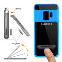 Cargar imagen en el visor de la galería, Galaxy S9 Case, PUNKcase [LUCID 3.0 Series] [Slim Fit] [Clear Back] Armor Cover w/ Integrated Kickstand, Anti-Shock System &amp; PUNKSHIELD Screen Protector for Samsung Galaxy S9 [Blue] (Color in image: Rose Gold)

