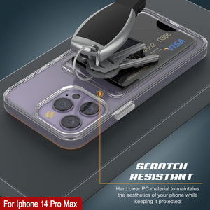 Funda para iPhone 14 Pro Max con soporte para tarjetas [Crystal CardSlot Series] [Ajuste Delgado]