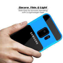 Cargar imagen en el visor de la galería, Galaxy S9 Case, PUNKcase [LUCID 3.0 Series] [Slim Fit] [Clear Back] Armor Cover w/ Integrated Kickstand, Anti-Shock System &amp; PUNKSHIELD Screen Protector for Samsung Galaxy S9 [Blue] (Color in image: Teal)
