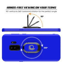 Cargar imagen en el visor de la galería, Galaxy S9 PLUS, Punkcase Magnetix Protective TPU Cover W/ Kickstand, Ring Grip Holder &amp; Metal Plate for Magnetic Car Phone Mount PLUS PunkShield Screen Protector for Samsung S9+ Edge [Blue] 
