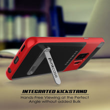 Cargar imagen en el visor de la galería, Galaxy S9 Case, PUNKcase [LUCID 3.0 Series] [Slim Fit] [Clear Back] Armor Cover w/ Integrated Kickstand, Anti-Shock System &amp; PUNKSHIELD Screen Protector for Samsung Galaxy S9 [Red] (Color in image: Grey)
