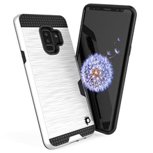 Cargar imagen en el visor de la galería, Galaxy S9 Plus Case, PUNKcase [SLOT Series] [Slim Fit] Dual-Layer Armor Cover w/Integrated Anti-Shock System, Credit Card Slot &amp; Screen Protector [White] (Color in image: Grey)
