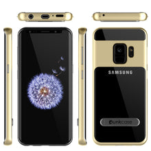 Cargar imagen en el visor de la galería, Galaxy S9 Case, PUNKcase [LUCID 3.0 Series] [Slim Fit] [Clear Back] Armor Cover w/ Integrated Kickstand, Anti-Shock System &amp; PUNKSHIELD Screen Protector for Samsung Galaxy S9 [Gold] (Color in image: Silver)
