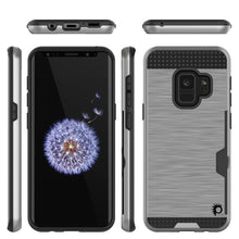 Cargar imagen en el visor de la galería, Galaxy S9 Case, PUNKcase [SLOT Series] [Slim Fit] Dual-Layer Armor Cover w/Integrated Anti-Shock System, Credit Card Slot [Silver] (Color in image: Navy)
