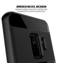 Cargar imagen en el visor de la galería, Galaxy S9 Case, PUNKcase [LUCID 3.0 Series] [Slim Fit] [Clear Back] Armor Cover w/ Integrated Kickstand, Anti-Shock System &amp; PUNKSHIELD Screen Protector for Samsung Galaxy S9 [Black] 
