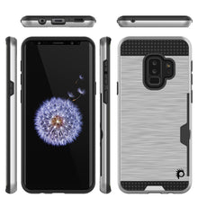 Cargar imagen en el visor de la galería, Galaxy S9 Plus Case, PUNKcase [SLOT Series] [Slim Fit] Dual-Layer Armor Cover w/Integrated Anti-Shock System, Credit Card Slot [Silver] (Color in image: Navy)

