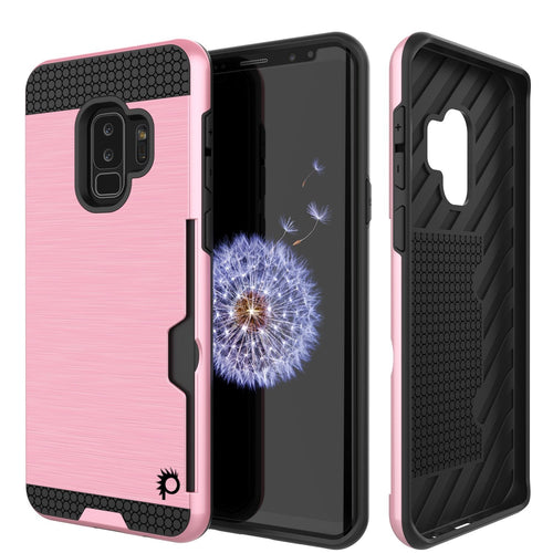 Galaxy S9 Plus Case, PUNKcase [SLOT Series] [Slim Fit] Dual-Layer Armor Cover w/Integrated Anti-Shock System [Pink] (Color in image: Pink)