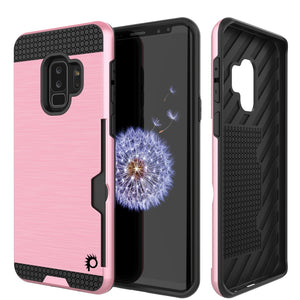Galaxy S9 Plus Case, PUNKcase [SLOT Series] [Slim Fit] Dual-Layer Armor Cover w/Integrated Anti-Shock System [Pink] (Color in image: Pink)
