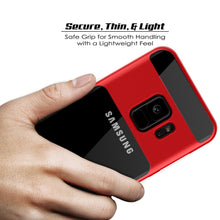 Cargar imagen en el visor de la galería, Galaxy S9 Case, PUNKcase [LUCID 3.0 Series] [Slim Fit] [Clear Back] Armor Cover w/ Integrated Kickstand, Anti-Shock System &amp; PUNKSHIELD Screen Protector for Samsung Galaxy S9 [Red] (Color in image: Teal)
