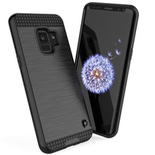 Cargar imagen en el visor de la galería, Galaxy S9 Case, PUNKcase [SLOT Series] [Slim Fit] Dual-Layer Armor Cover w/Integrated Anti-Shock System, Credit Card Slot [Black] (Color in image: Grey)

