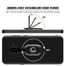 Cargar imagen en el visor de la galería, Galaxy S9 PLUS, Punkcase Magnetix Protective TPU Cover W/ Kickstand, Ring Grip Holder &amp; Metal Plate for Magnetic Car Phone Mount PLUS PunkShield Screen Protector for Samsung S9+ Edge [Black] 
