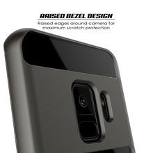 Cargar imagen en el visor de la galería, Galaxy S9 Case, PUNKcase [LUCID 3.0 Series] [Slim Fit] [Clear Back] Armor Cover w/ Integrated Kickstand, Anti-Shock System &amp; PUNKSHIELD Screen Protector for Samsung Galaxy S9 [Grey] 

