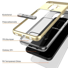 Load image into Gallery viewer, Galaxy S9+ Plus Case, PUNKcase [LUCID 3.0 Series] [Slim Fit] [Clear Back] Armor Cover w/ Integrated Kickstand, Anti-Shock System &amp; PUNKSHIELD Screen Protector for Samsung Galaxy S9+ Plus [Gold] (Color in image: Black)
