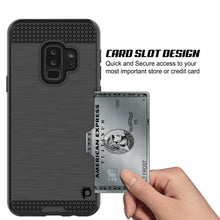 Cargar imagen en el visor de la galería, Galaxy S9 Plus Case, PUNKcase [SLOT Series] [Slim Fit] Dual-Layer Armor Cover w/Integrated Anti-Shock System, Credit Card Slot [Black] (Color in image: Silver)
