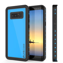 Load image into Gallery viewer, Galaxy Note 8 Waterproof Case PunkCase StudStar Light Blue Thin 6.6ft Underwater IP68 ShockProof (Color in image: light blue)
