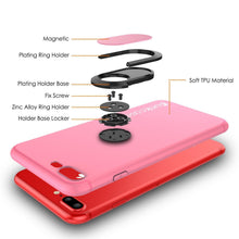 Cargar imagen en el visor de la galería, iPhone 8 PLUS Case, Punkcase Magnetix Protective TPU Cover W/ Kickstand, Tempered Glass Screen Protector [Pink] (Color in image: black)
