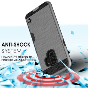 Galaxy S9 Plus Case, PUNKcase [SLOT Series] [Slim Fit] Dual-Layer Armor Cover w/Integrated Anti-Shock System [Grey] (Color in image: Gold)