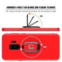 Cargar imagen en el visor de la galería, Galaxy S9 PLUS, Punkcase Magnetix Protective TPU Cover W/ Kickstand, Ring Grip Holder &amp; Metal Plate for Magnetic Car Phone Mount PLUS PunkShield Screen Protector for Samsung S9+ Edge [Red] 
