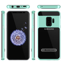 Cargar imagen en el visor de la galería, Galaxy S9+ Plus Case, PUNKcase [LUCID 3.0 Series] [Slim Fit] [Clear Back] Armor Cover w/ Integrated Kickstand, Anti-Shock System &amp; PUNKSHIELD Screen Protector for Samsung Galaxy S9+ Plus [Teal] (Color in image: Rose Gold)

